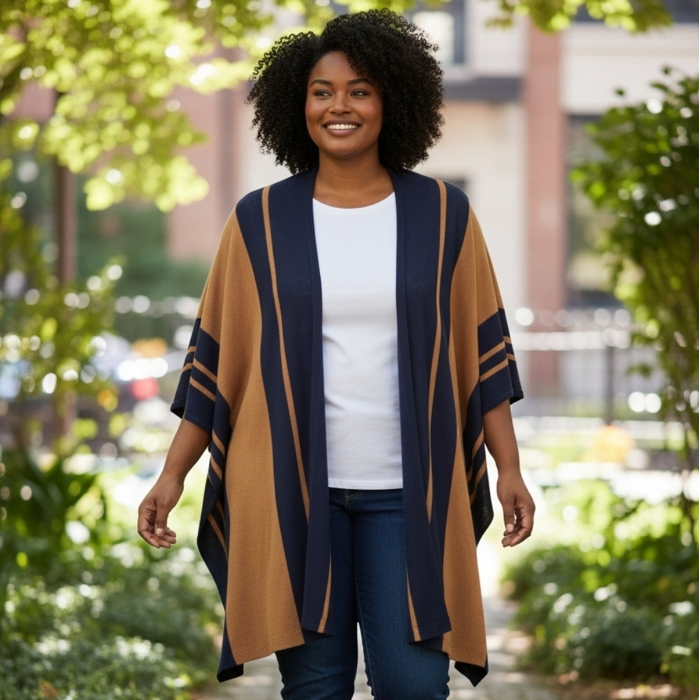 H&M Tan and Black Women's Poncho